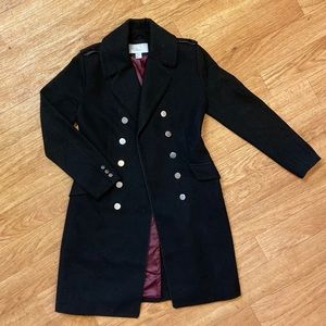 H&M Wool Top Coat - Size 8 - Black